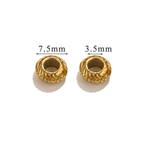 Stainless Steel Cast Bead Jewelry Accessories Electroplated Round Beads With Leather Rope Buckle Do Not Fade