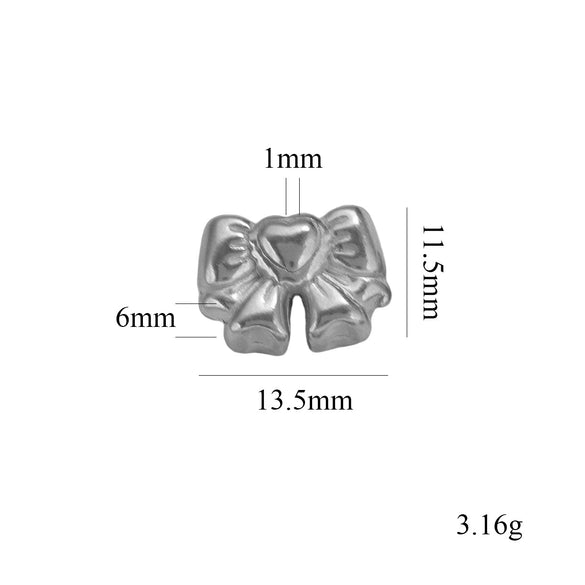 Stainless Steel Casting Bow Jewelry With Hirback Pattern And Electroplating Treatment Suitable For Earrings Hairpin Necklace Making