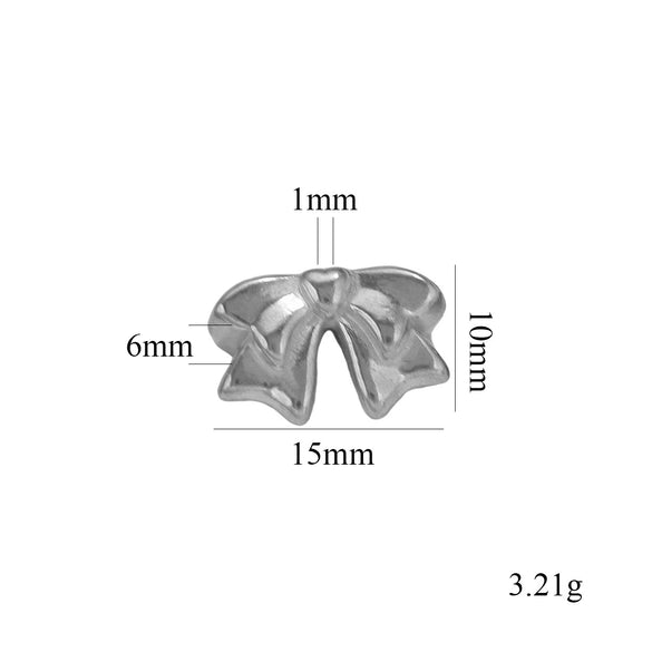 Stainless Steel Casting Bow Jewelry With Hirback Pattern And Electroplating Treatment Suitable For Earrings Hairpin Necklace Making