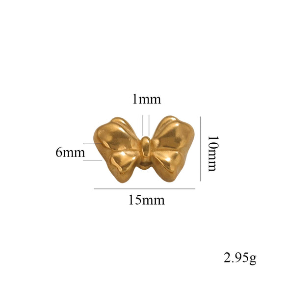 Stainless Steel Casting Bow Jewelry With Hirback Pattern And Electroplating Treatment Suitable For Earrings Hairpin Necklace Making