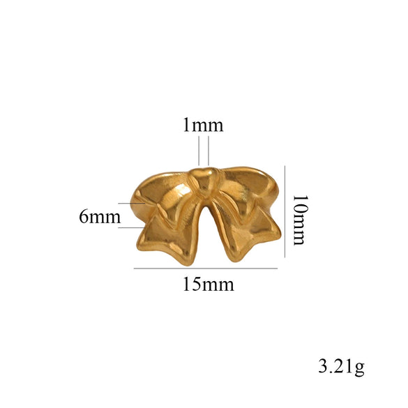 Stainless Steel Casting Bow Jewelry With Hirback Pattern And Electroplating Treatment Suitable For Earrings Hairpin Necklace Making