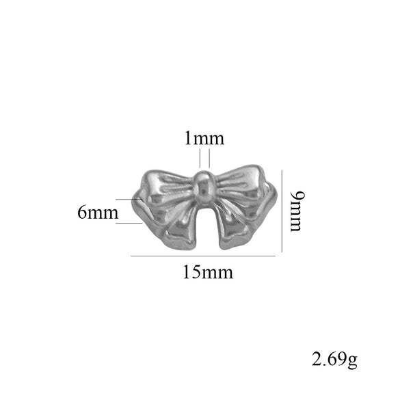 Stainless Steel Casting Bow Jewelry With Hirback Pattern And Electroplating Treatment Suitable For Earrings Hairpin Necklace Making
