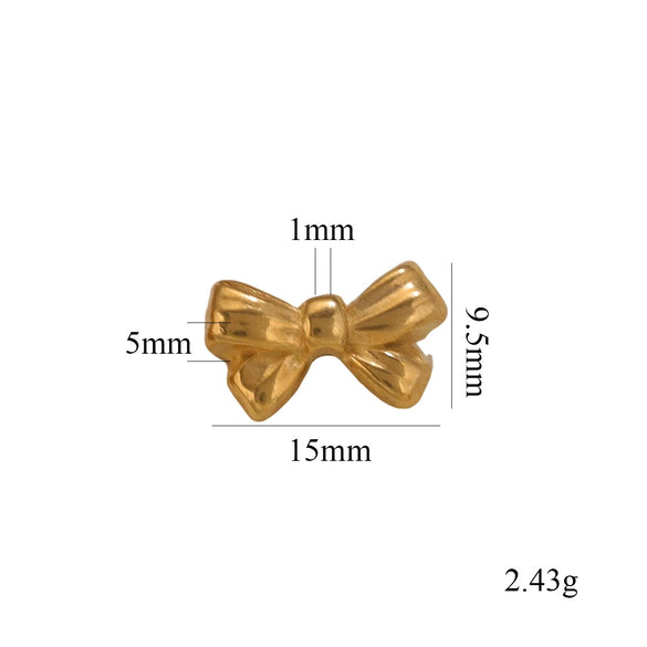 Stainless Steel Casting Bow Jewelry With Hirback Pattern And Electroplating Treatment Suitable For Earrings Hairpin Necklace Making