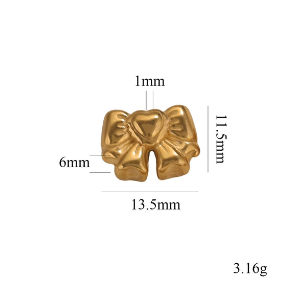 Stainless Steel Casting Bow Jewelry With Hirback Pattern And Electroplating Treatment Suitable For Earrings Hairpin Necklace Making
