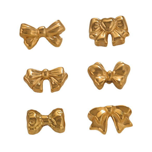 Stainless Steel Casting Bow Jewelry With Hirback Pattern And Electroplating Treatment Suitable For Earrings Hairpin Necklace Making