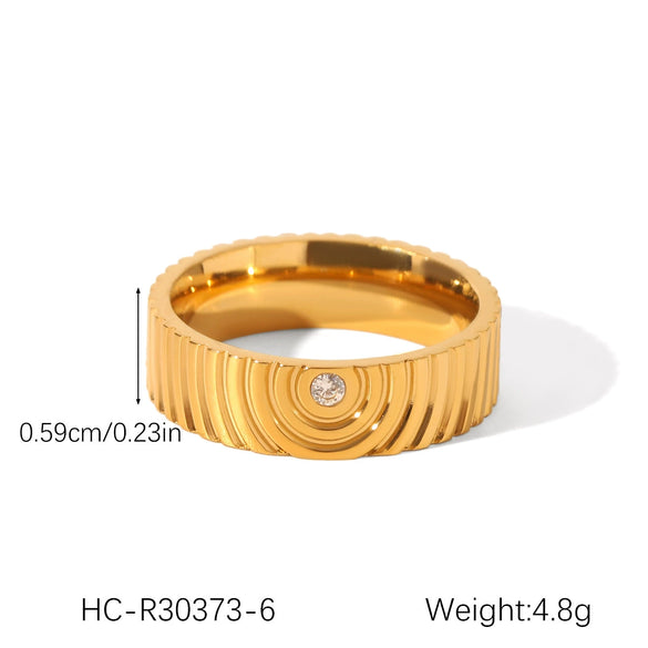 Stainless Steel Casting Geometric Diamondencrusted Women's Rings