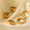 Stainless Steel Casting Geometric Diamondencrusted Women's Rings