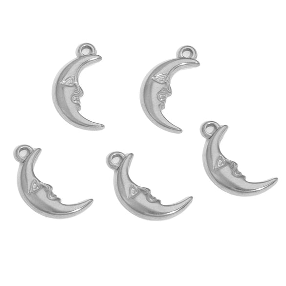 Stainless Steel Casting Smiley Face Sun Moon Dragon Pattern Diy Pendant Necklace Handmade Accessories Electroplating