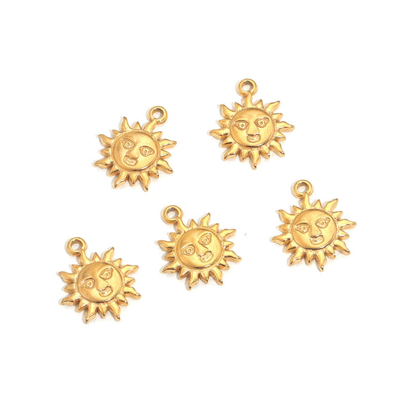 Stainless Steel Casting Smiley Face Sun Moon Dragon Pattern Diy Pendant Necklace Handmade Accessories Electroplating