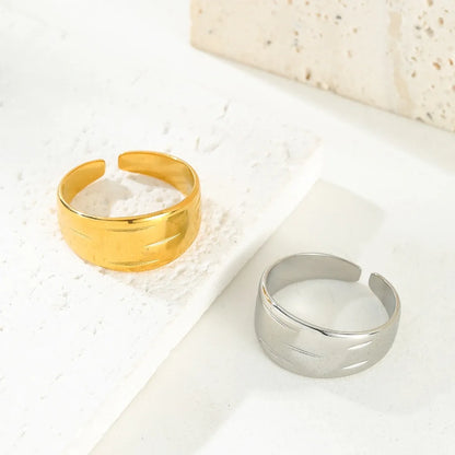 Stainless Steel Casual Roman Style Solid Color Open Rings