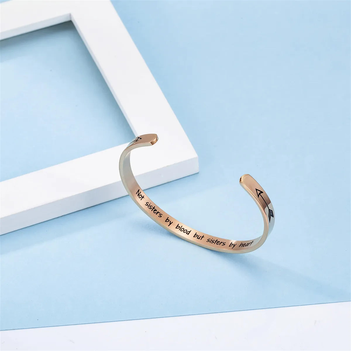 Stainless Steel Casual Simple Style C Shape Letter Cuff Bracelets