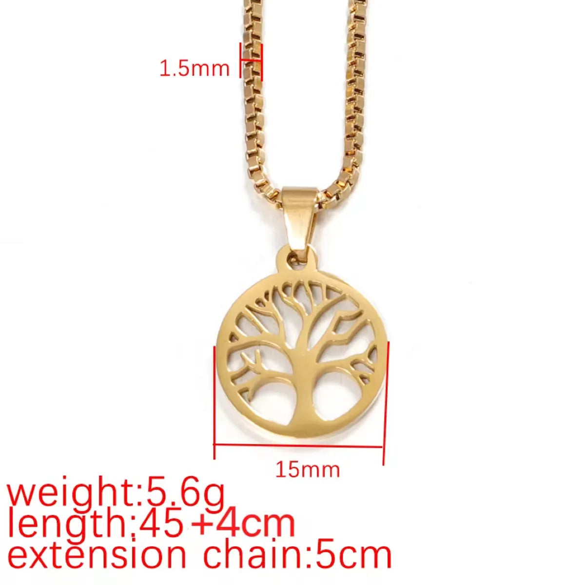 Stainless Steel Casual Simple Style Life Tree Pendant Necklace