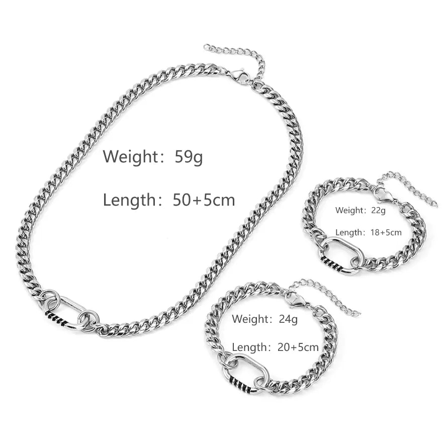 304 Stainless Steel Casual Simple Style Polishing Enamel Oval Bracelets Necklace