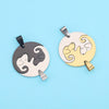Stainless Steel Cat Puppy Cartoon Pendant Necklace 18K Gold Plated