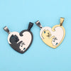 Stainless Steel Cat Puppy Cartoon Pendant Necklace 18K Gold Plated