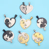 Stainless Steel Cat Puppy Cartoon Pendant Necklace 18K Gold Plated