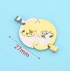 Stainless Steel Cat Puppy Cartoon Pendant Necklace 18K Gold Plated
