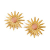 Stainless Steel Cat's Eye Earrings Light Luxury Original Design Geometric Hammer Pattern Electroplating For Women