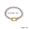 Stainless Steel Chain Bracelet Geometric Style Electroplated For Women
