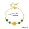 Stainless Steel Chain Bracelet With Diamondplated Plum Blossom Fashion Retro Style