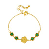 Stainless Steel Chain Bracelet With Diamondplated Plum Blossom Fashion Retro Style