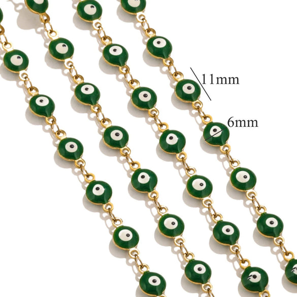 Stainless Steel Chain Oil Dropping Devil's Eyes Handmade Jewelry Diy Accessories