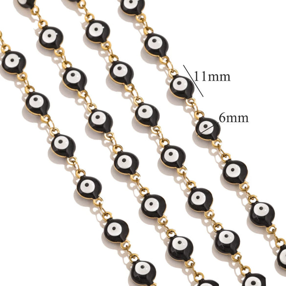 Stainless Steel Chain Oil Dropping Devil's Eyes Handmade Jewelry Diy Accessories