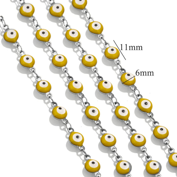 Stainless Steel Chain Oil Dropping Devil's Eyes Handmade Jewelry Diy Accessories