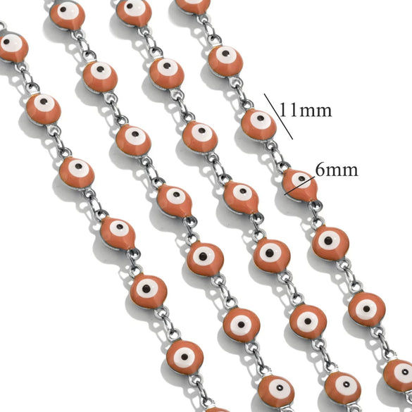 Stainless Steel Chain Oil Dropping Devil's Eyes Handmade Jewelry Diy Accessories