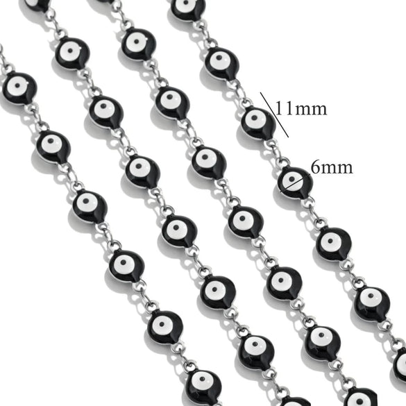 Stainless Steel Chain Oil Dropping Devil's Eyes Handmade Jewelry Diy Accessories