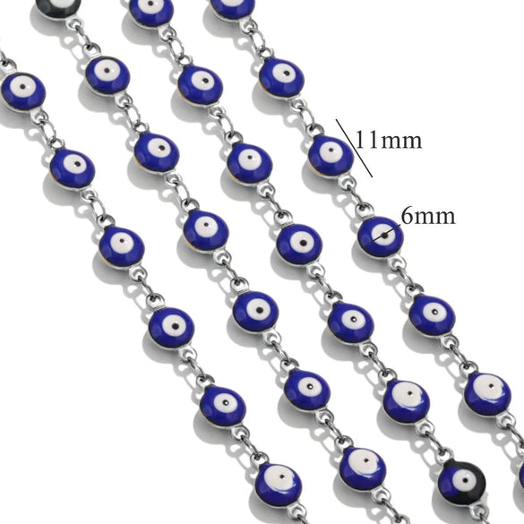 Stainless Steel Chain Oil Dropping Devil's Eyes Handmade Jewelry Diy Accessories