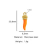 Stainless Steel Chili Pepper Shaped Tiger Head Stereo Dripping Oil Handmade Pendant Material For Earrings Wholesale