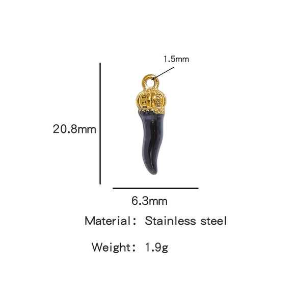 Stainless Steel Chili Pepper Shaped Tiger Head Stereo Dripping Oil Handmade Pendant Material For Earrings Wholesale