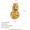 Stainless Steel Christmas Ornaments And Accessories Gold Plated Reindeer Stocking And Snowman Brooch For Women