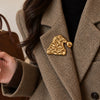 Stainless Steel Christmas Ornaments And Accessories Gold Plated Reindeer Stocking And Snowman Brooch For Women