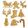 Stainless Steel Christmas Ornaments And Accessories Gold Plated Reindeer Stocking And Snowman Brooch For Women