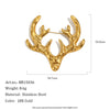 Stainless Steel Christmas Ornaments And Accessories Gold Plated Reindeer Stocking And Snowman Brooch For Women