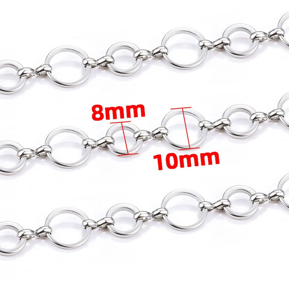 Stainless Steel Circle Chain Punk Jewelry Accessories With Electrolysis Treatment