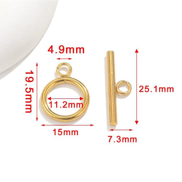 Stainless Steel Circle Electroplated Minimalist Geometric Closing Buckle Jewelry Accessories For Necklace And Bracelet