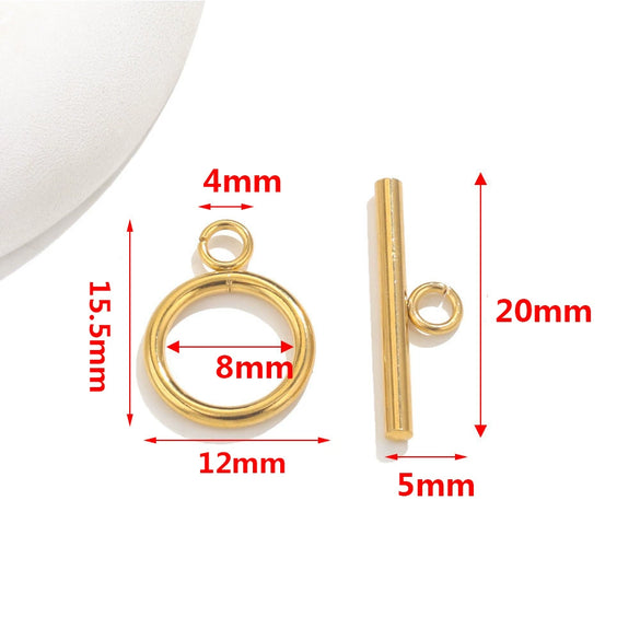 Stainless Steel Circle Electroplated Minimalist Geometric Closing Buckle Jewelry Accessories For Necklace And Bracelet