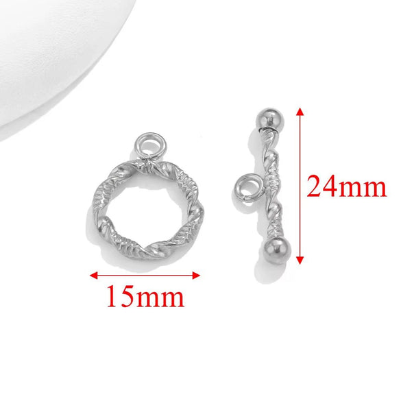 Stainless Steel Circle Electroplated Minimalist Geometric Closing Buckle Jewelry Accessories For Necklace And Bracelet