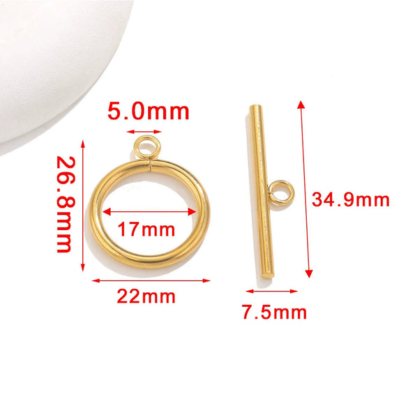 Stainless Steel Circle Electroplated Minimalist Geometric Closing Buckle Jewelry Accessories For Necklace And Bracelet