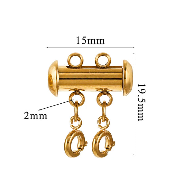 Stainless Steel Circle Magnetic Spring Buckle Lobster Buckle Connector Strand Layered Buckle Tube Jewelry 18K Plated Electroplating