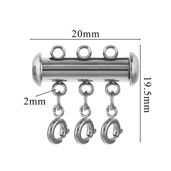 Stainless Steel Circle Magnetic Spring Buckle Lobster Buckle Connector Strand Layered Buckle Tube Jewelry 18K Plated Electroplating