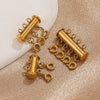 Stainless Steel Circle Magnetic Spring Buckle Lobster Buckle Connector Strand Layered Buckle Tube Jewelry 18K Plated Electroplating