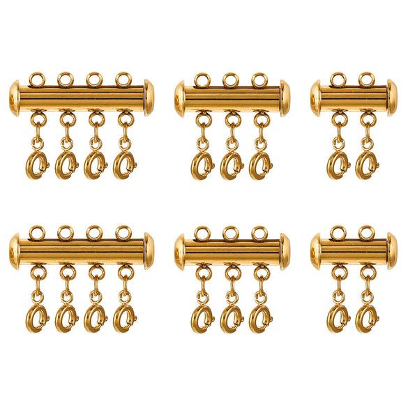 Stainless Steel Circle Magnetic Spring Buckle Lobster Buckle Connector Strand Layered Buckle Tube Jewelry 18K Plated Electroplating
