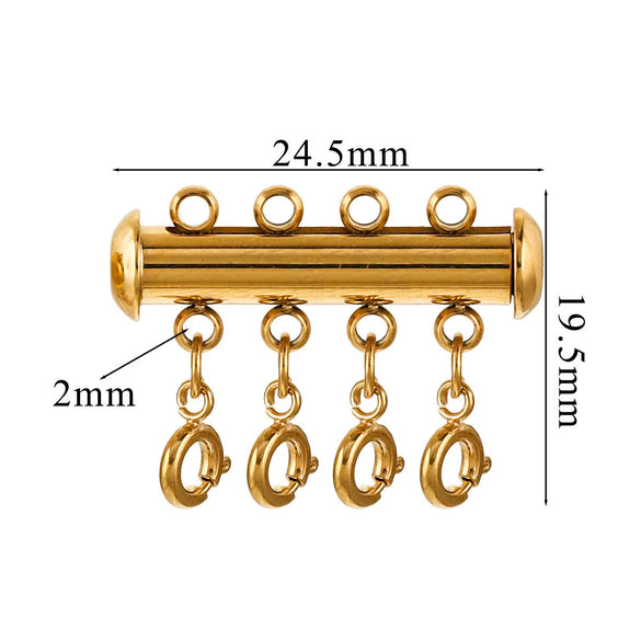 Stainless Steel Circle Magnetic Spring Buckle Lobster Buckle Connector Strand Layered Buckle Tube Jewelry 18K Plated Electroplating