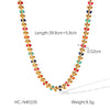 Stainless Steel Clavicle Chain Necklace And Bracelet With Daisy Olive Branch Butterfly Pattern And Oil Dripping Design For Women