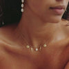 Stainless Steel Clavicle Chain Necklace With Shell Pearl Fish Shape Electroplated 18K Gold