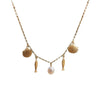 Stainless Steel Clavicle Chain Necklace With Shell Pearl Fish Shape Electroplated 18K Gold